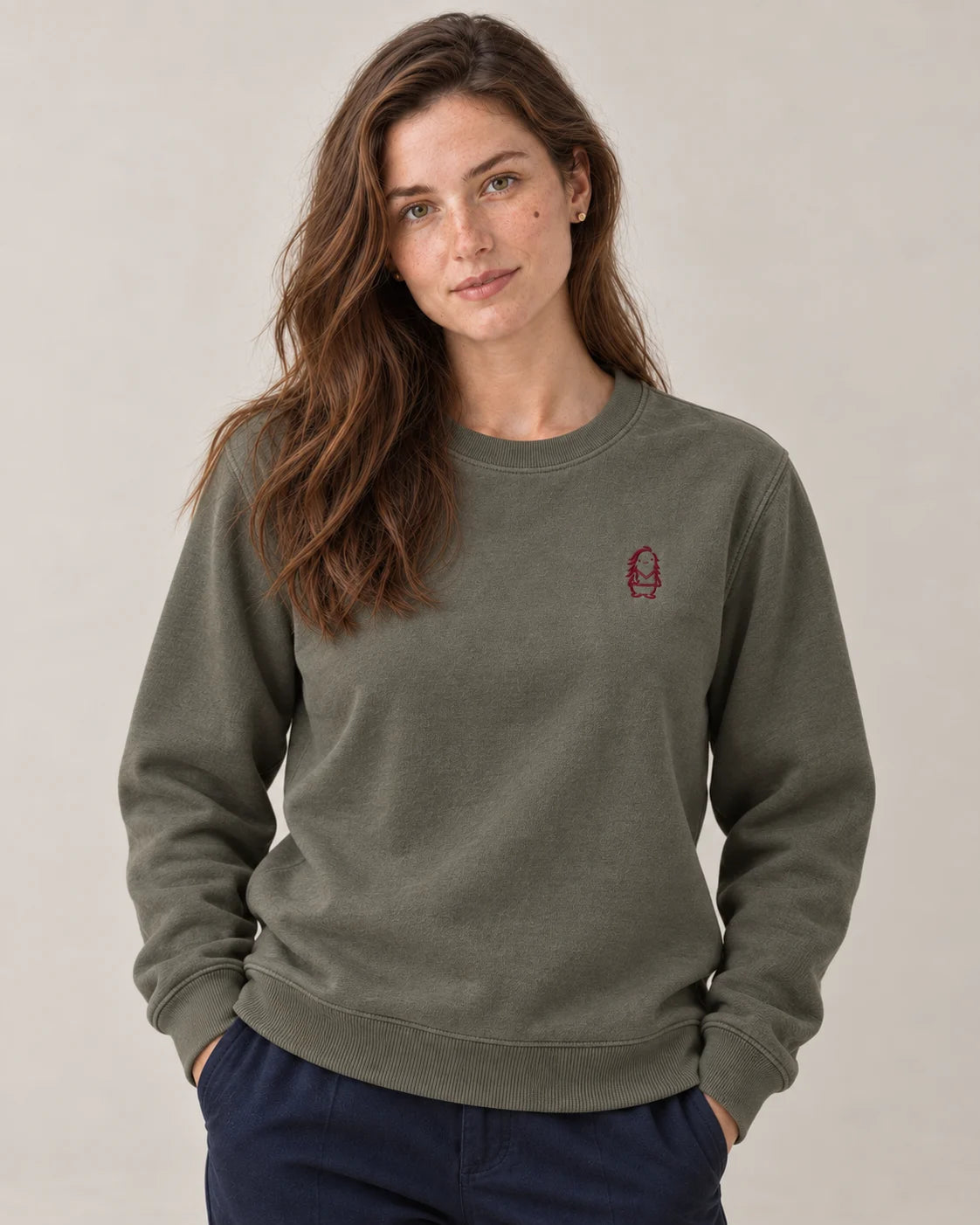 Eternal Sweatshirt – Khaki – Frau Nahaufnahme