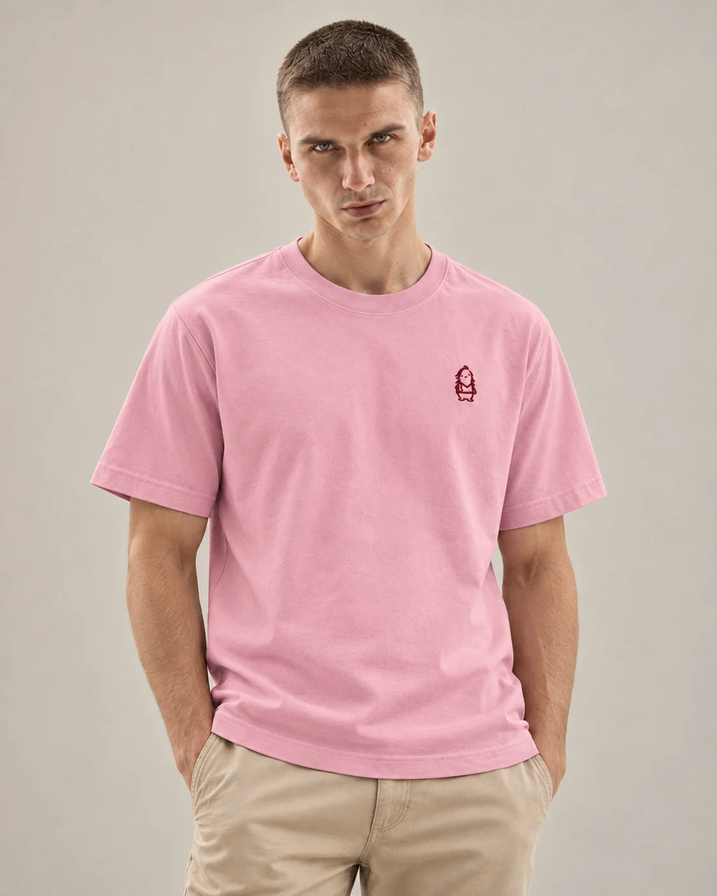 Eternal T-Shirt – Cotton Pink – Mann Nahaufnahme