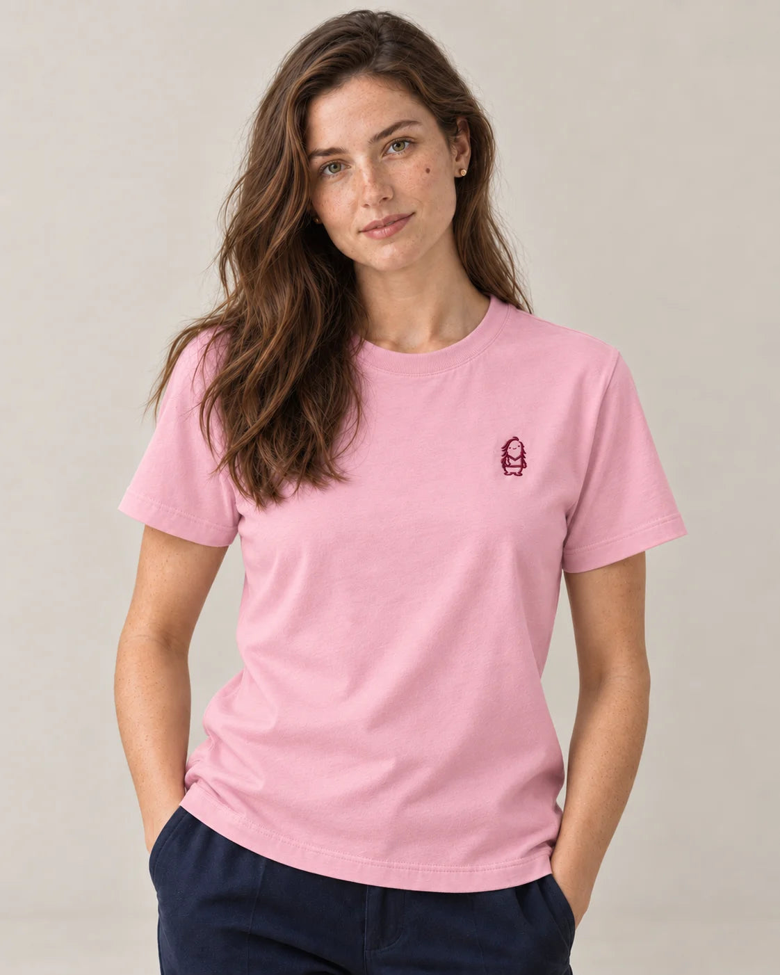 Eternal T-Shirt – Cotton Pink – Frau Nahaufnahme