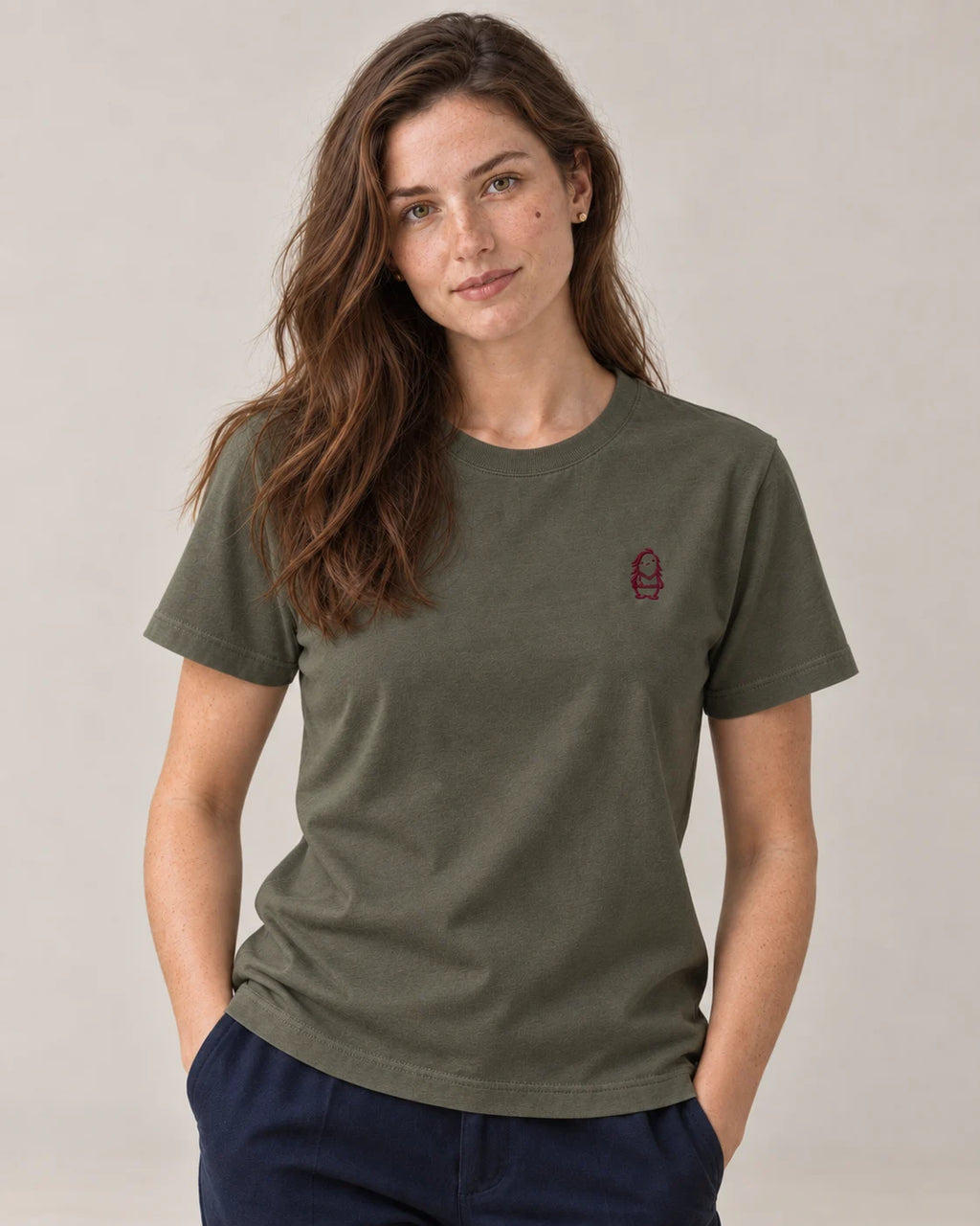 Eternal T-Shirt – Khaki – Frau Nahaufnahme