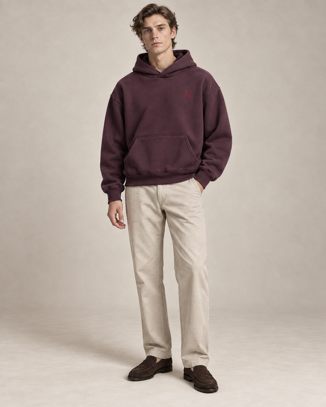 Eternal – Heavy Hoodie – Plum Purple – Mann Ganzkörper