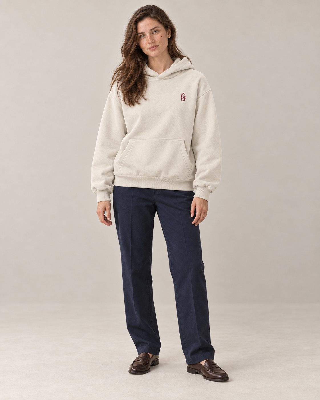 Eternal – Heavy Hoodie – White Sand – Frau Ganzkörper