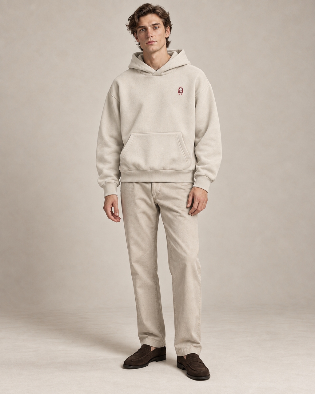 Eternal – Heavy Hoodie – White Sand – Mann Ganzkörper