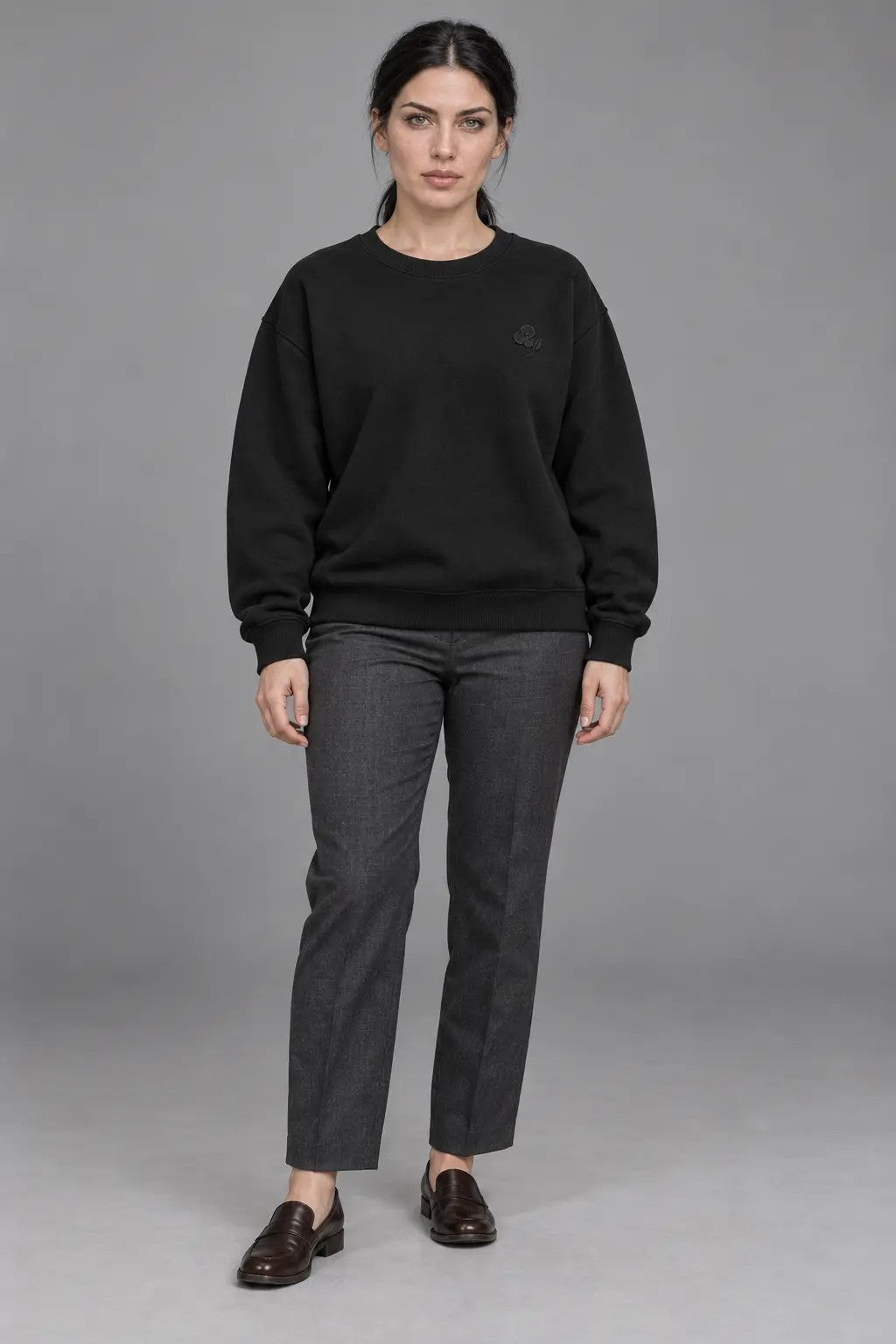 Dark Flower Sweatshirt, Damen-Look